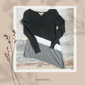 Michael Kors Gray and White Crew Neck Sweater